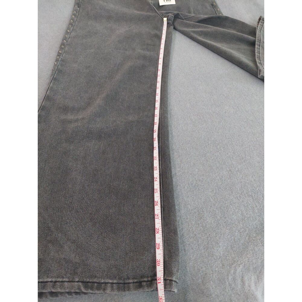 NWT YMI High Rise Wide Leg Studded Gray Jeans Size 9/29 - Picture 4 of 10